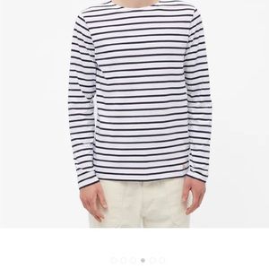 NWT armor lux men’s long sleeve striped tee in navy.